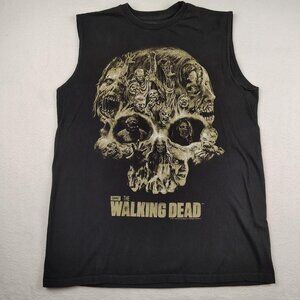The Walking Dead Sleeveless Tank Mens sz M Black Zombie Skull